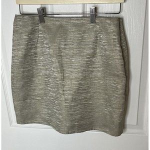 Criss Cross Francesca's Shimmerlin Mini Skirt Women's Med  Silver Shine Zip Up